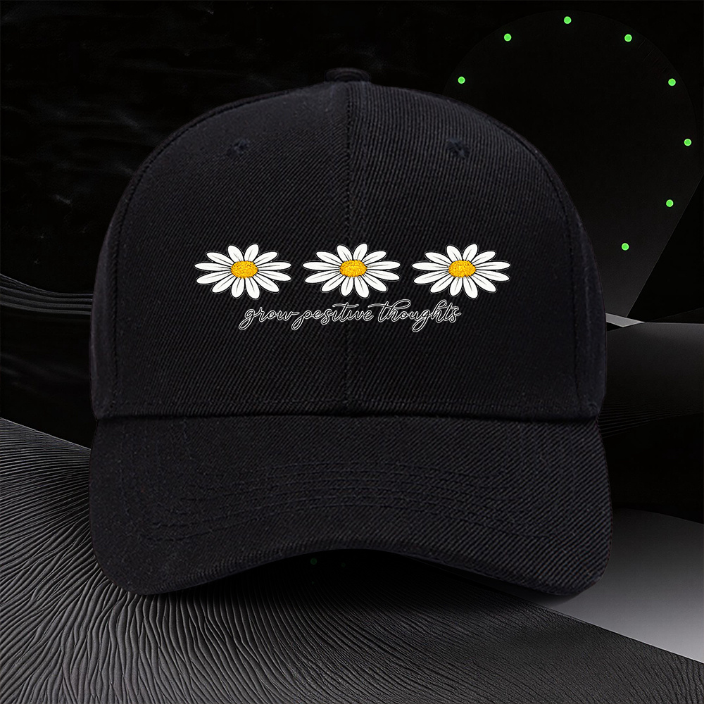 Outdoor Sport An - Verstellbare Mütze mit Gänseblümchen-Print, Unisex-Outdoor-Sportstil, ein