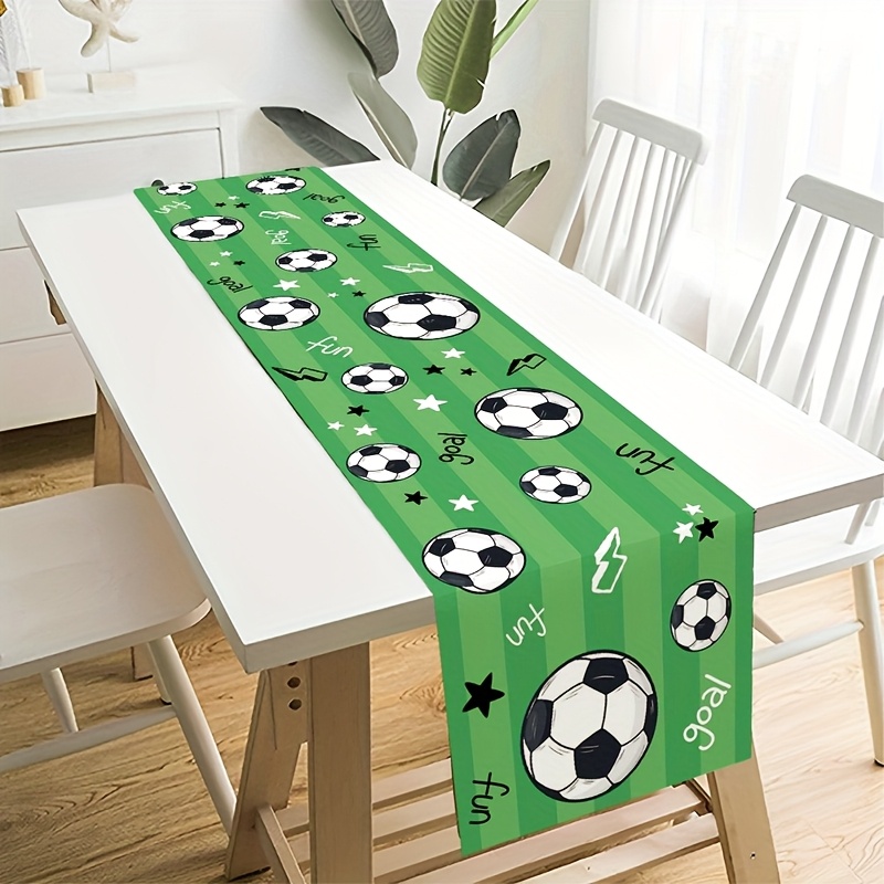 Outdoor Sport News - 1 Stück Fußball-Sport-Tischläufer aus Polyester, Sport-Themen-Dekoration