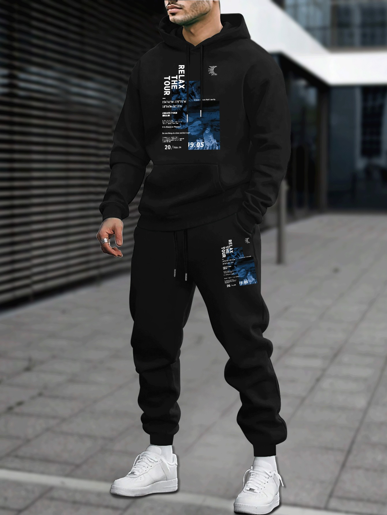 Outdoor Sport Is - Herren Herbst Winter Hoodie Jogginghose 2-teiliges