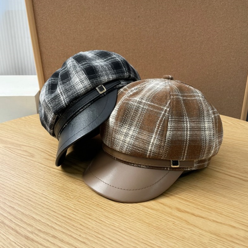 Neue pu Leder Patchwork Gitter – Outdoor Sport Hat Bewertung und Preis